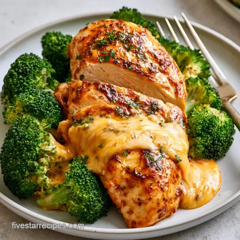 Two seared poultry breasts resting on a bed of bright green asparagus with a drizzle of glossy lemon butter sauce.
