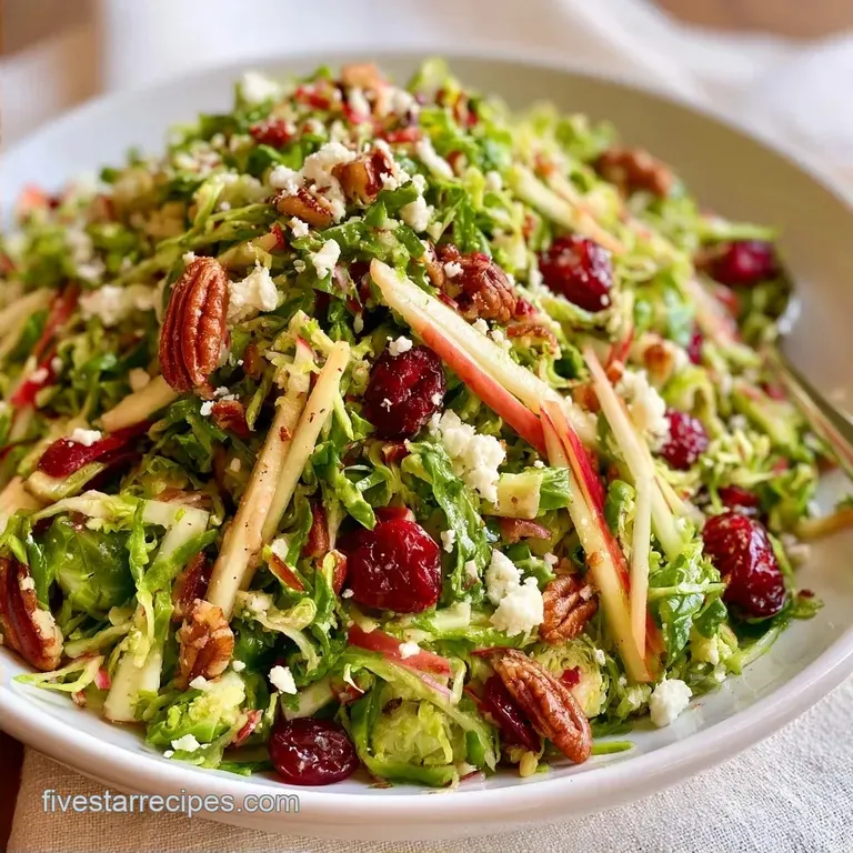 Shaved Brussels Sprout Cranberry Salad with Pecans
