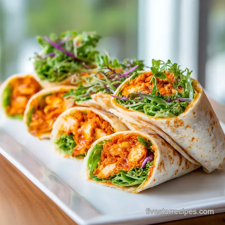 Two toasted tortilla wraps sliced diagonally on a slate board with celery sticks and a side of creamy dipping sauce.