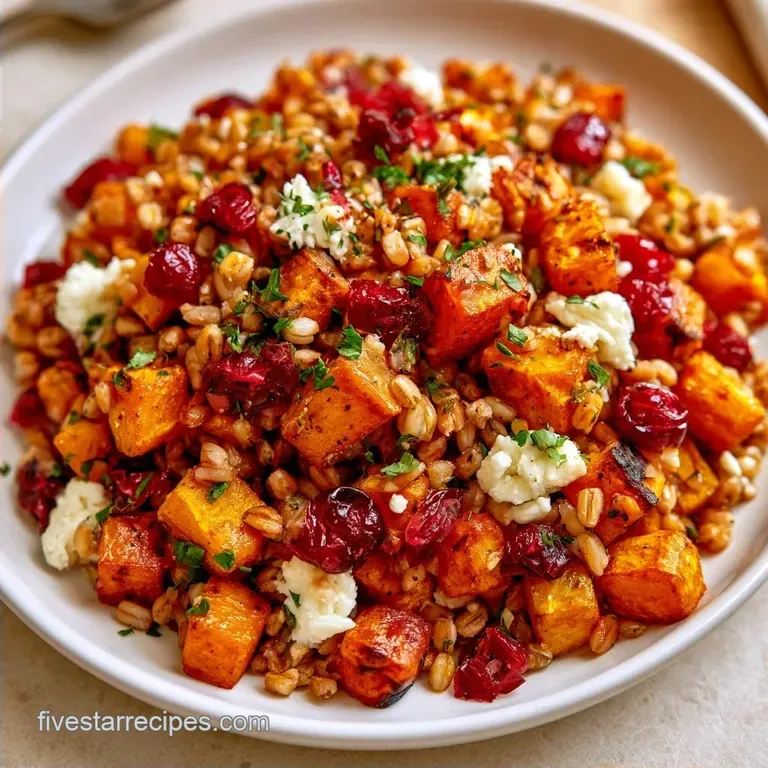 Butternut Squash Farro Salad with Goat Cheese