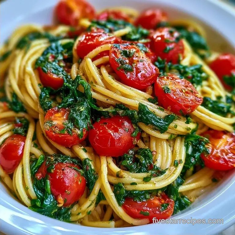 Cherry Tomato and Spinach Pasta in 30 Minutes