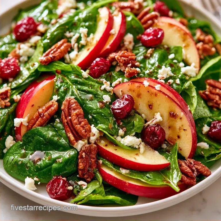 Fall Spinach Salad with Apple and Feta