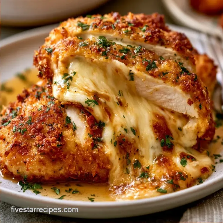 Pan-Seared Garlic Cheese Stuffed Chicken