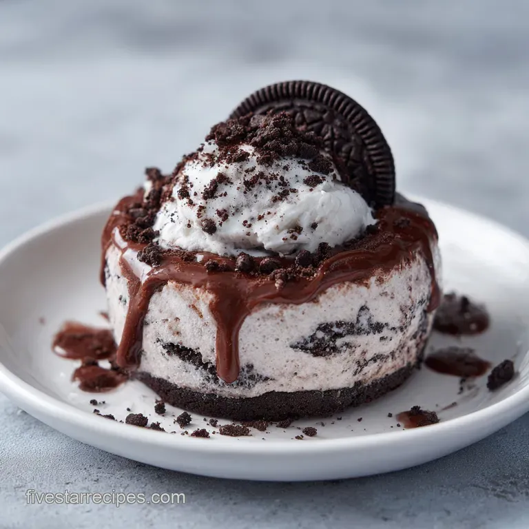 An elegant slice of ice cream cake sits on a white plate, adorned with a bright red cherry and a sprinkle of chocolate sha...