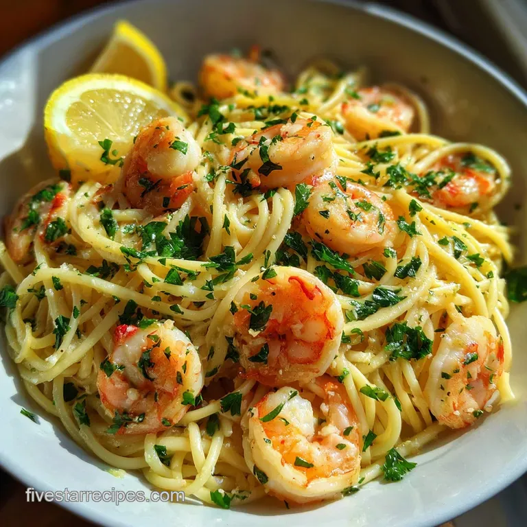 Simple 20-Minute Lemon Garlic Butter Shrimp Pasta