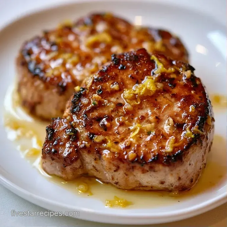Sliced beef medallions arranged on a matte black plate with bright yellow lemon curls and fresh green herbs.