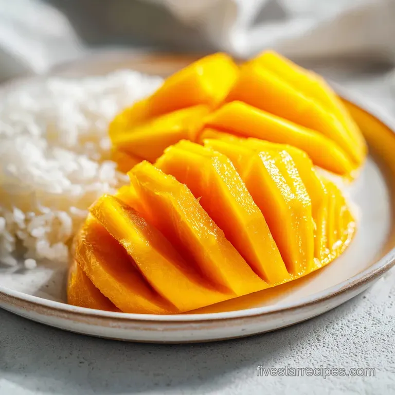 Authentic Thai Mango Sweet Sticky Rice