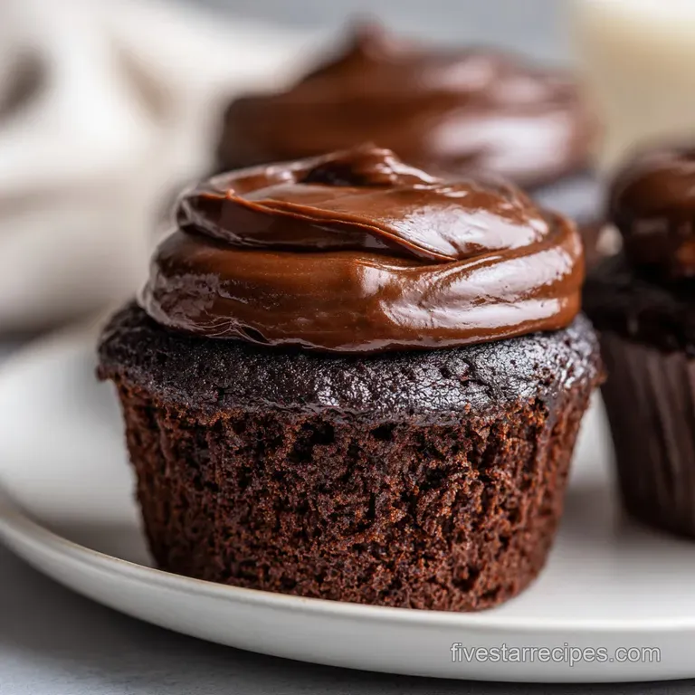 Chocolate Cupcakes with Chocolate: Velvety Crumb