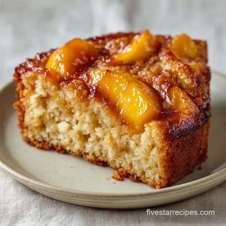 Old Fashioned Caramel Peach Upside Down Cake