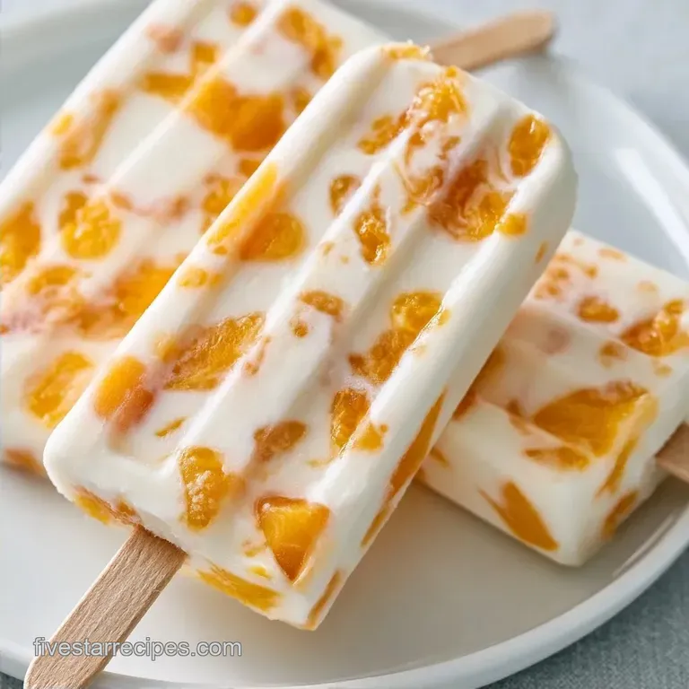 Creamy Peach Yogurt Popsicles