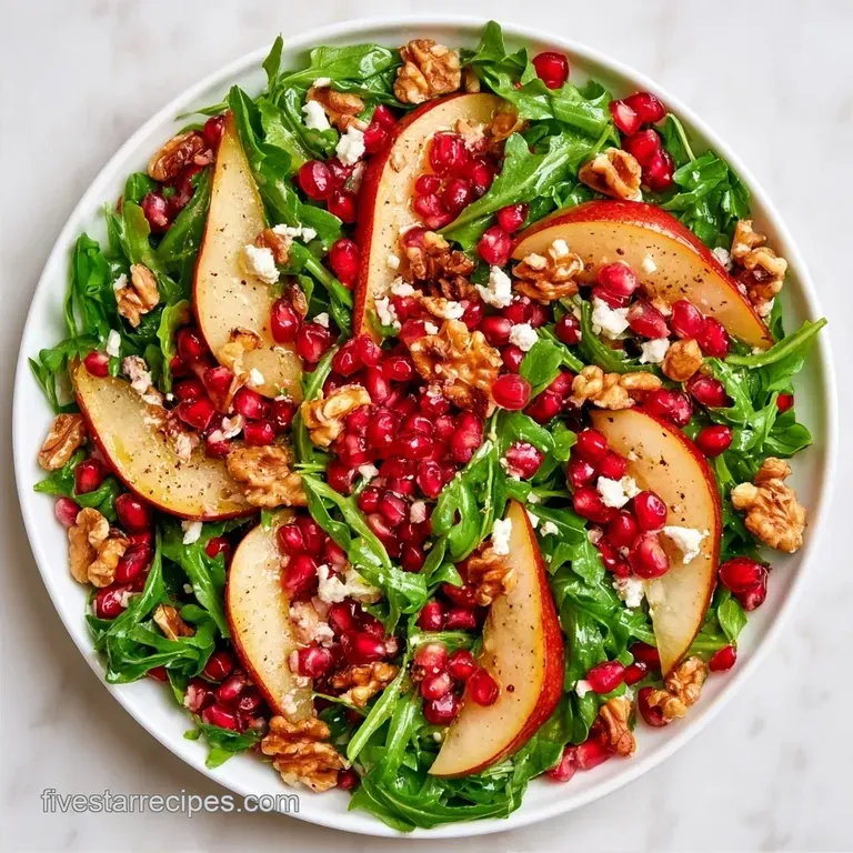 Pear Pomegranate Salad with Feta and Walnuts