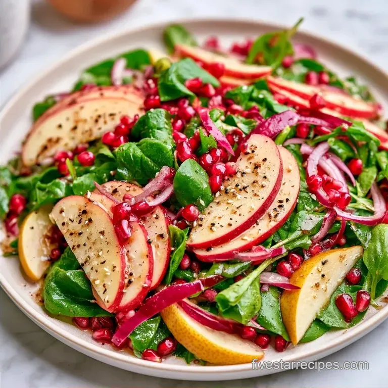 Pomegranate Fall Salad with Crisp Apples