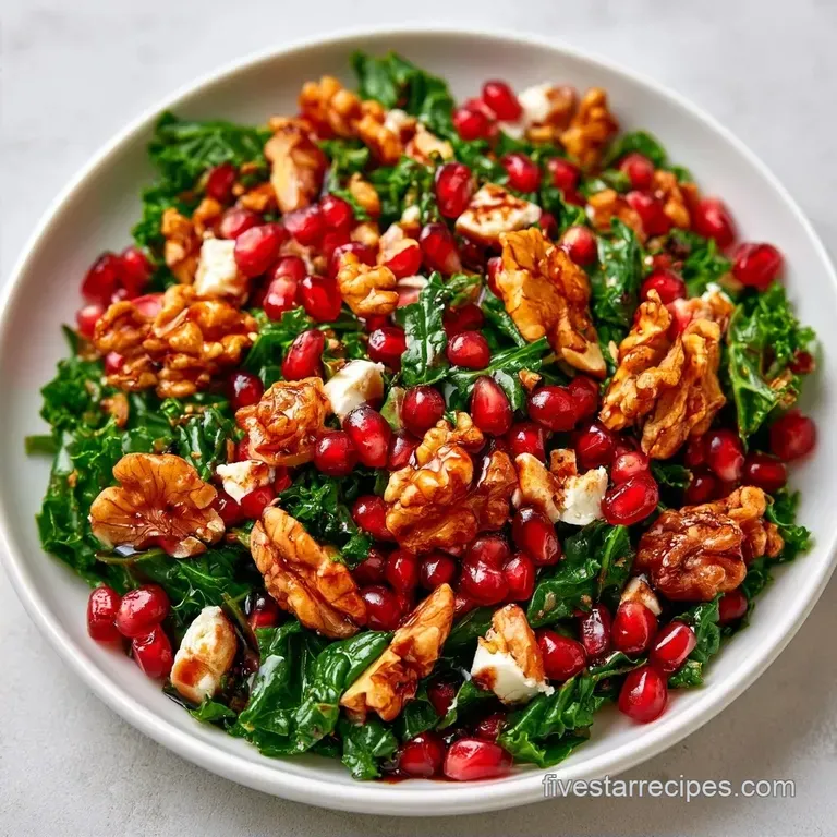 Pomegranate Kale Salad with Balsamic Vinaigrette