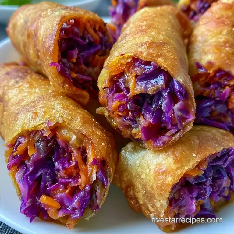 Crispy Red Cabbage Shrimp Rolls