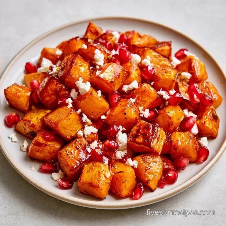 Roasted Butternut Squash Salad with Feta and Pomegranate