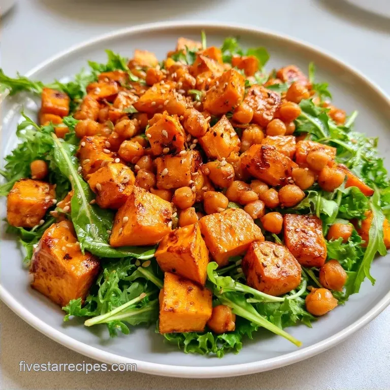 Roasted Sweet Potato Salad with Tahini Dressing