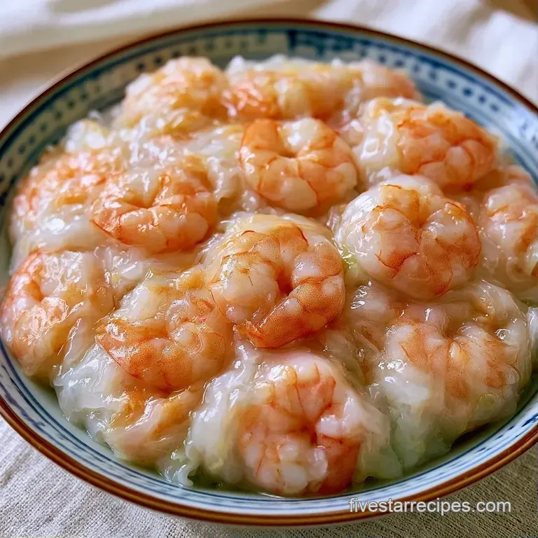 Neatly arranged translucent rolls with bright pink shrimp and greens next to a small bowl of amber dipping sauce.