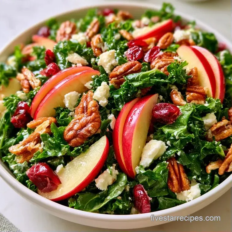 Vibrant autumn greens topped with ruby red pomegranate seeds and creamy goat cheese in a shallow white ceramic bowl.