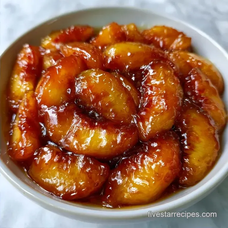 Soft Stewed Peaches with Maple Syrup