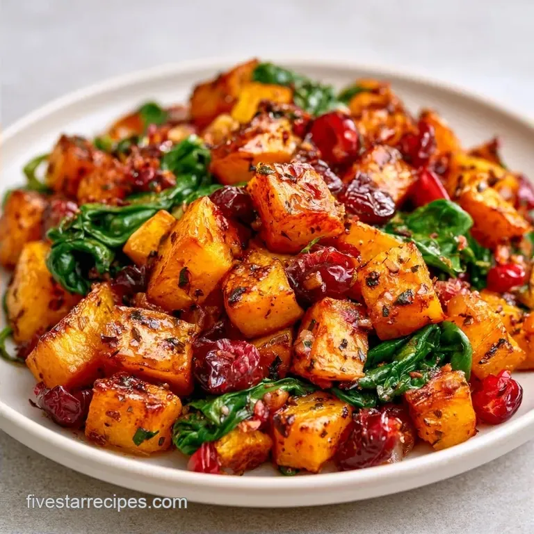 Roasted Spinach Squash Salad