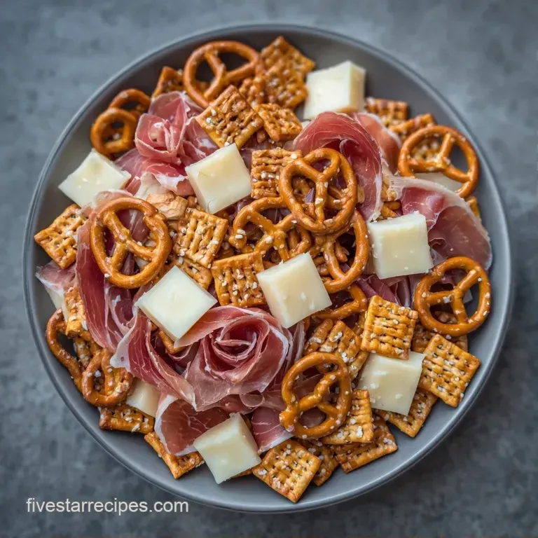 Elegant arrangement of pale cheeses and savory meats paired with vibrant berries on a dark slate serving platter.