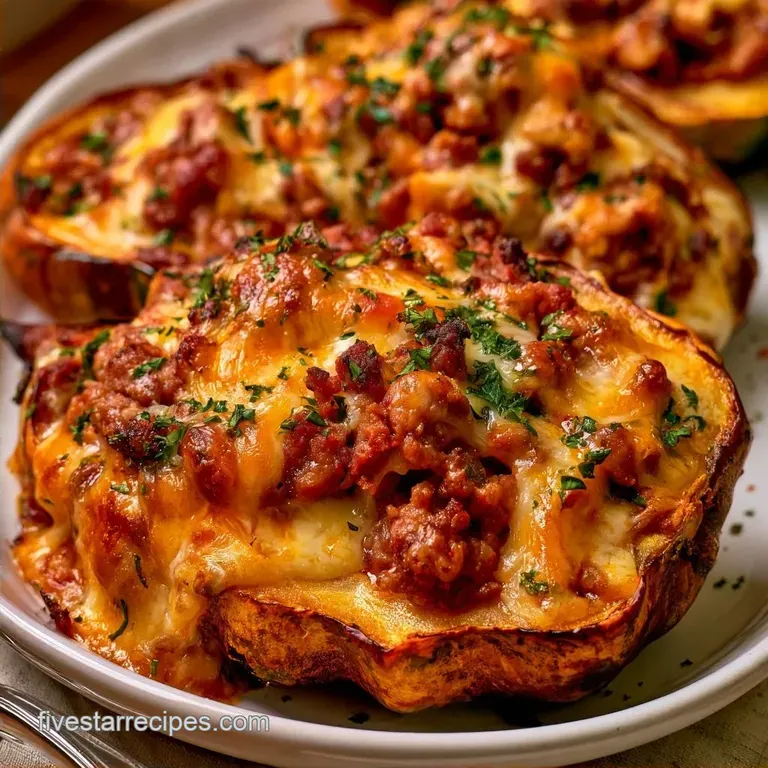 Taco Stuffed Acorn Squash with Ground Beef
