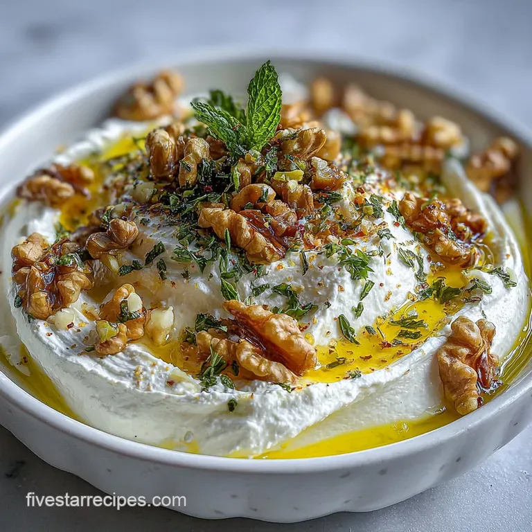 Simple Whipped Feta Dip with Honey and Toasted Walnuts