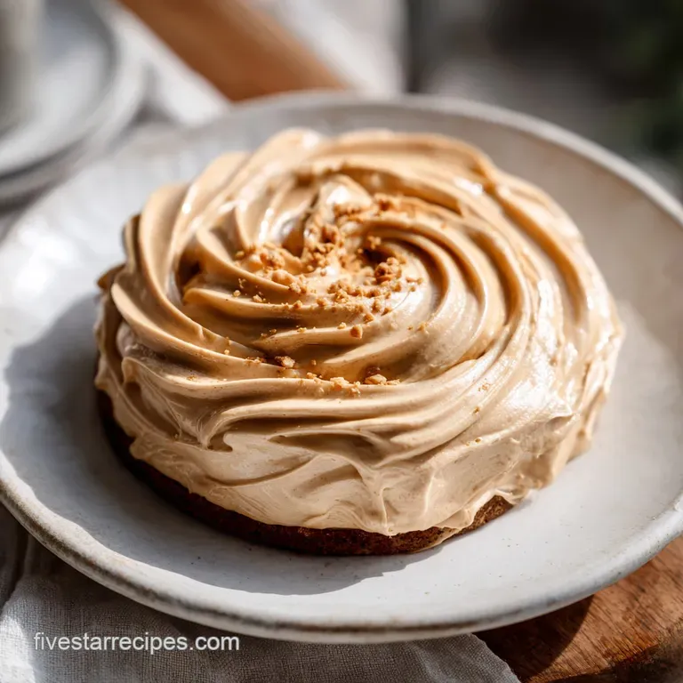 Smooth, peanut butter frosting elegantly piped onto a chocolate cupcake, ready to be devoured. Sweet creamy frosting, perf...
