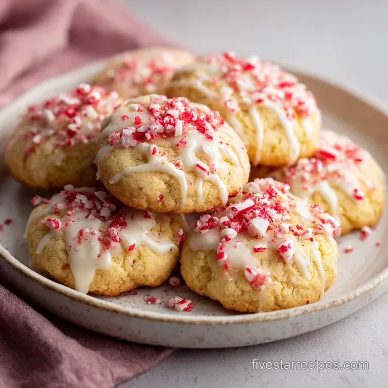 Elegant stack of soft, pale cookies on a white ceramic plate, accented by a fresh, vibrant sprig of mint.